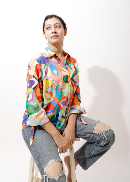 Abstract Print Multicolour Shirt